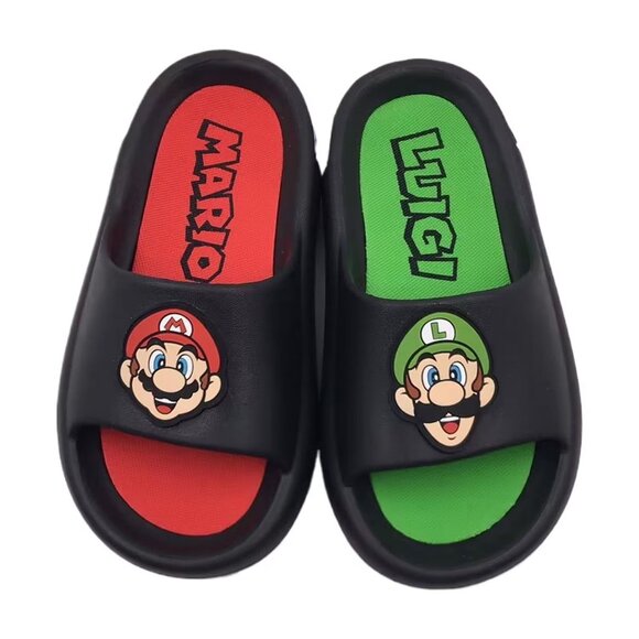 Ground Up Other - Nintendo Super Mario Little Boys Comfort Slide Sandal, Size 5/6, Slip-On